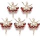 thumbnail image 1 of 2 colgantes de bailarina de ballet de cristal con micropavé de latón y circonitas cúbicas facetadas., 1 of 2