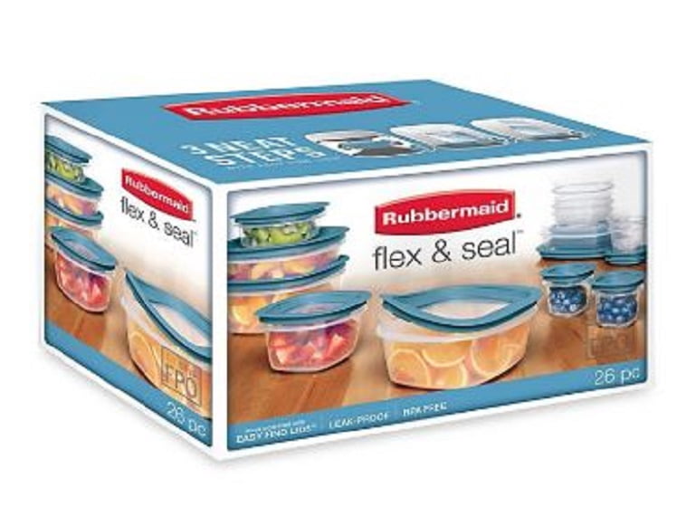 rubbermaid flex and seal 26-piece food storage set with