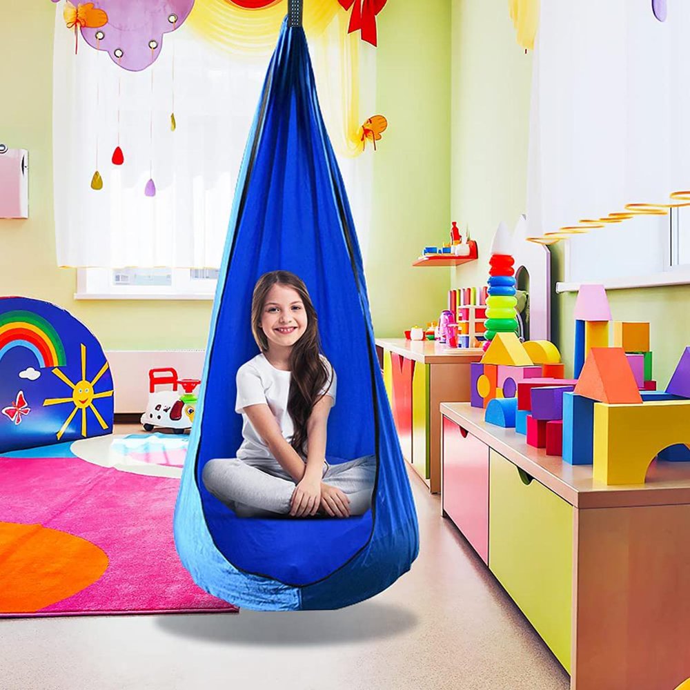 Pod Swing Chair for Kids, Indoor Swing Seat, Hanging Chair Nook Tent