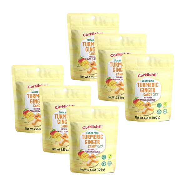 CORNICHE Turmeric Ginger Candy, Mango Flavor (Pack of 6)