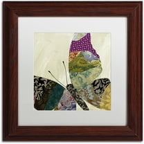 Trademark Fine Art "Butterfly Brocade I" Canvas Art by Color Bakery White Matte, Wood Frame