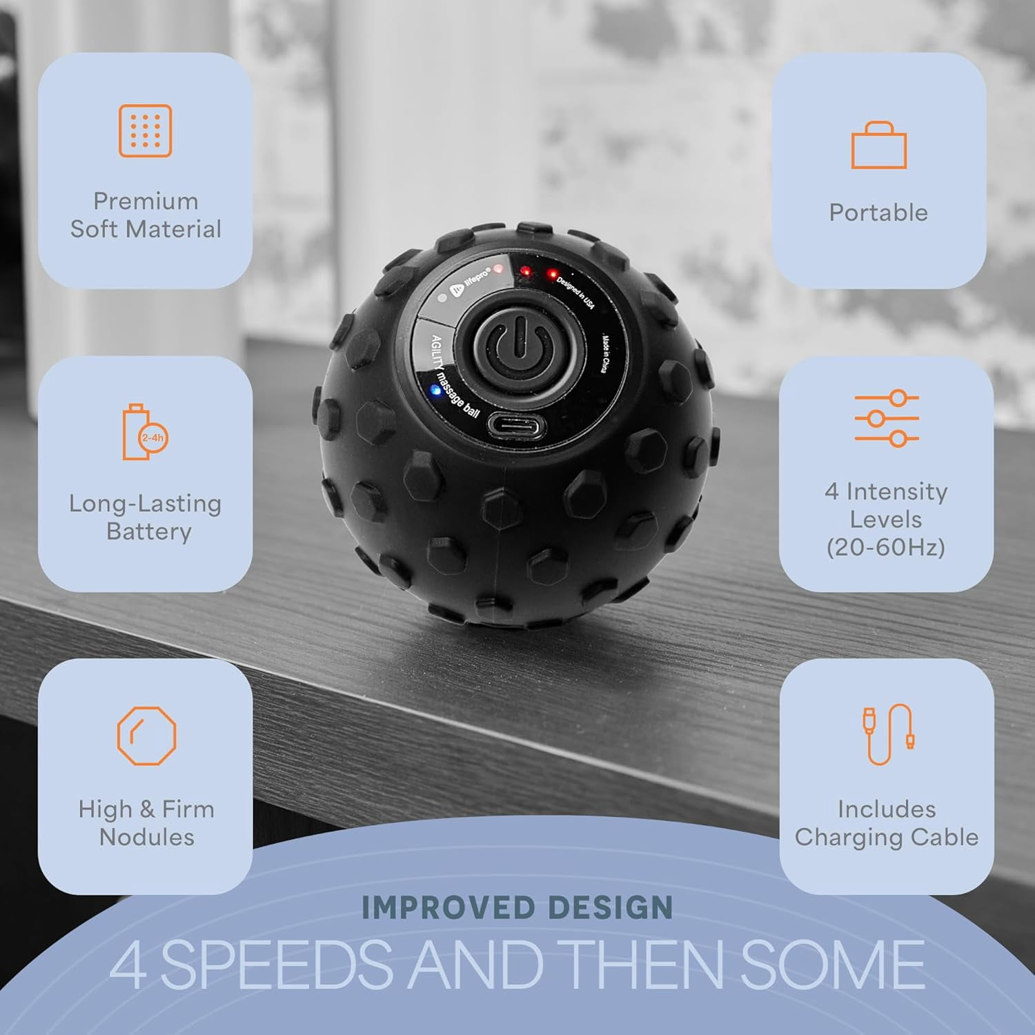 lifepro agility mini vibrating massage ball Lifepro Vibrating Massage Ball with 4 Speeds for Targeted Muscle Relief