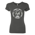 thumbnail image 2 of Wild Bobby Worry Ends When Faith In God Begins Inspirational/Christian Women Slim Fit Junior Tee, Dark Grey, Small, 2 of 5