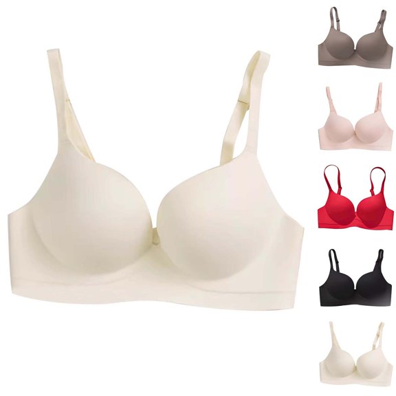 WHEANG Womens Bra Seamless One Piece Wireless No Underwire Bra Soft Stretch Support Bras for Women Side Breast Lift Anti-Sagging Everyday Comfort Bra for Daily Sports Lounge Wear 34 White