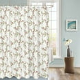 thumbnail image 3 of Fabric Shower Curtain Vintage Rustic Floral Light Pink Roses Flowers Leaves Shower Curtains with 12 Hooks Waterproof Machine Washable Bath Curtains for Bathroom, 72 x 72in, 3 of 6