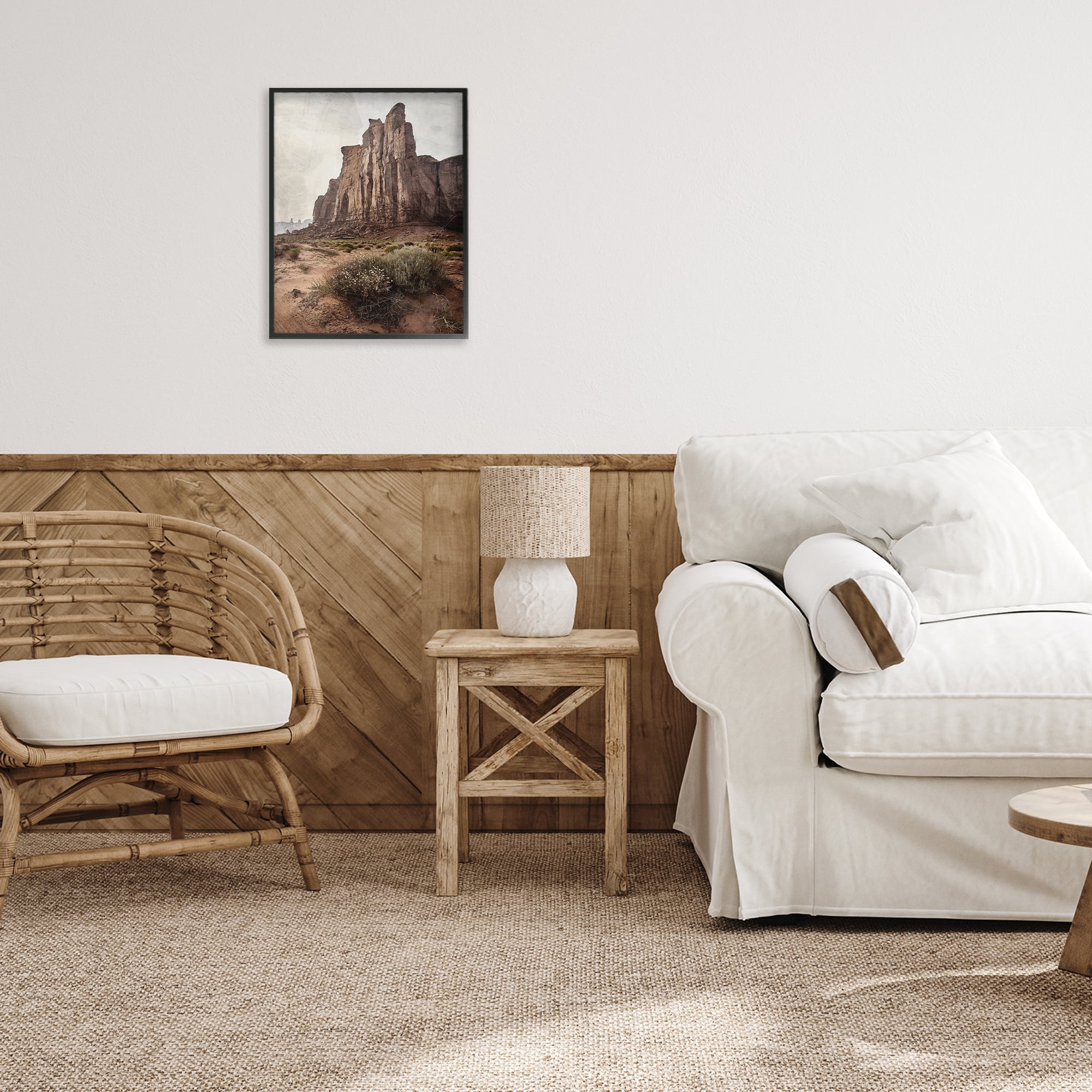 Stupell Industries Desolate Rock View Black Framed Giclee Art, design by Kim Allen