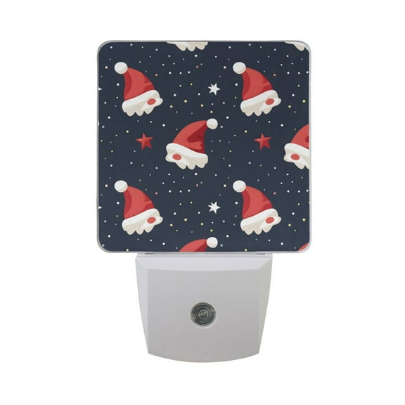 Stars Hat Christmas LED Night Light with Smart Sensor Plug Into Wall Dusk to Dawn 2 packs