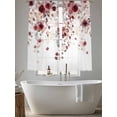 thumbnail image 5 of Red Flowers Sheer Curtains 72 Inch Length 2 Panels Set Window Treatments, Spring Floral Elegant Pastoral Watercolor Rod Pocket Semi Curtains for Living Room/Bedroom/Kitchen Décor, 104"W x 72"L, 5 of 7