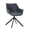 Black, variant on LeisureMod Dining Chair Upholstered in Leather 360-Degree Swivel Armchair with Powder-Coated Iron Legs for Modern Home, Kitchen, Cafes Markley Collection in Light Grey