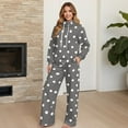 thumbnail image 4 of Garronmavis Polka Dot Sweat Set Gray Sweatsuit Women Sweat Sets for Women 2 Piece Outfits Wide Leg Sweatpants Joggers Lounge Wear, Size L, 4 of 6