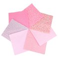 thumbnail image 2 of Pink 7 Color Patchwork Fabric Set Solid Floral Fabric 19.6" x 19.6" Square Patchwork, Cotton Floral Plaid and Other Different Patterns for Sewing Quilting Crafts, Home Party Craft Fabric DIY Sewing, 2 of 3