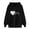 Black(New), variant on PNTUTB Valentine's Day Fashion Women's Heart Print Long Sleeve Hooded Drawstring Pullover Loose Sweatshirts with Pocket