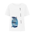 thumbnail image 4 of LEBONYARD Summer Tops for Women 2024,Tshirts for Women Plus Size up to 50% off,Women Casual Cotton and Linen Top Ocean Fish Printed Short Sleeve Button Tunic T-shirt Blouse Tops White XXL, 4 of 4