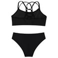 thumbnail image 4 of vastwit Girls 3 Piece Bathing Suit Summer Seaside Beachwear Rash Guard Swimsuit Bikini Tankini Set Black 8, 4 of 6