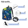 thumbnail image 5 of Daiia Dinosaur In Space Vintage Canvas Backpack for Men and Women ,Hiking Backpack,Travel Laptop Bag for School,Large Capacity Backpack, 5 of 8