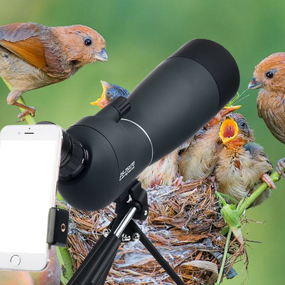 Spotting Scopes for Birdwatching 100mm & 25-75X with Tripod Phone Adapter Waterproof Shockproof Fogproof BAK4 FMC Monocular Telescope Dark Green Spotting Scopes for Birdwatching 100mm & 25-75X with Tripod Phone Adapter Waterproof Shockproof Fogproof BAK4 FMC Monocular Telescope Dark Green