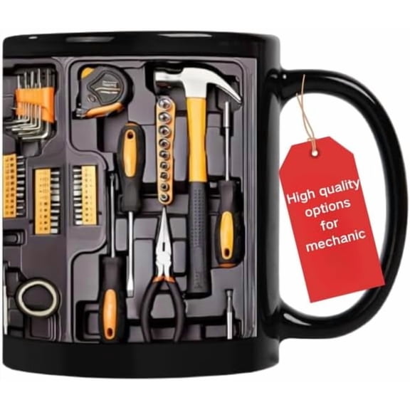 Toolbox Coffee Mug, The Ultimate Mechanic's Toolbox Mug, 11oz Ceramic Mechanic Gift Mug for Birthday Christmas Anniversary, Tool Box Tea Mug Funny Gift for Husband Dad