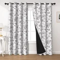 thumbnail image 2 of Lfeey Gray Floral Watercolor Blackout Curtains, Room Darkening Drapes Living Room 96 Inch Length 2 Panels Set, 2 of 7