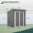 thumbnail image 2 of 6x4 FT Outdoor Tool Storage Shed with Metal Foundation & Lockable Doors, All Weather Metal Sheds for Garden, Patio, Backyard, Lawn, Gray, 2 of 8