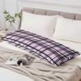 thumbnail image 4 of Purple Black Plaid Body Pillow Cover, Pillowcase Protectors with Zipper, Breathable Decorative Throw Pillow Case Cover, Farmhouse Purple Black Checkered Pillow Shams for Couch Sofa 20x54Inch, 4 of 8