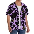 thumbnail image 2 of Fotbe Cartoon Black Cats Camisa Estampada de Manga Corta para Hombre, Casual de Verano, Estilo Playero, Sin Arrugas-Medium, 2 of 5