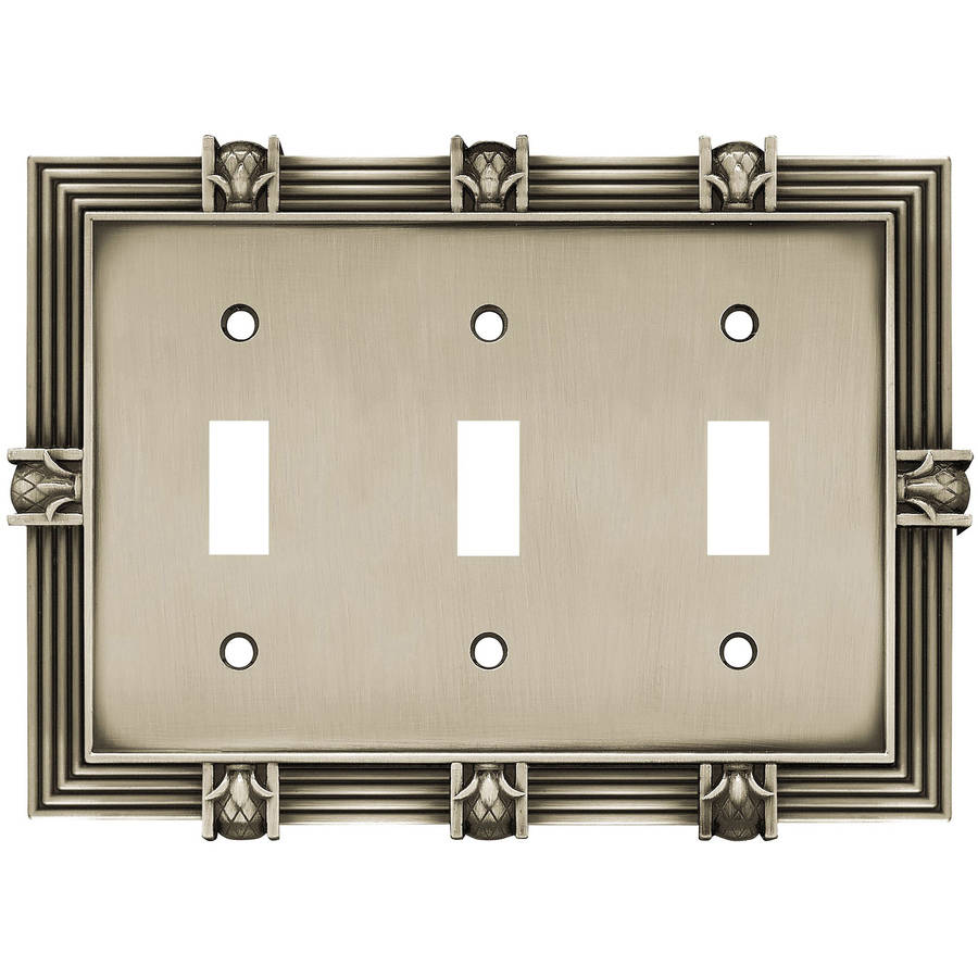 Franklin Brass Pineapple Triple Switch Wall Plate, Available in