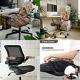 thumbnail image 2 of SCRAWLGOD 3 Pieces Dustproof Office Chair Cover with Arm Rest Protector Stretch Swivel Chair Covers Comfy Universal Gaming Chair Protector, American Robin Peach Blossom, S, 2 of 7