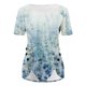 thumbnail image 5 of ICHUANYI Clearance Womens Tops Irregular Hem Summer Printing Tees Tops Spring Crewneck Short Sleeve Casual Blouses(Light Blue, XXL) ICHUANYI WER2023081008218, 5 of 5