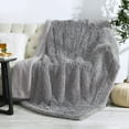 thumbnail image 6 of DweIke Shaggy Throw Blanket with Sherpa Warm Underside,Super Soft Cozy Large Plush Fuzzy Blanket,60"x80",Dark Gray, 6 of 7