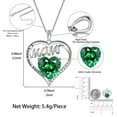 thumbnail image 6 of Juwaliy Women Necklace for Mom Grandma Mother's Day Gifts, Heart May Birthstone Necklace Emerald Green 925 Sterling Silver Pendant Christmas Jewelry, 6 of 11