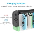 thumbnail image 3 of Charger for Nintendo Switch Joy Cons Controllers, Charging Dock Base Station for Nintendo Switch Joy-Con with Indicator, Charger Station Stand for 4 Joy Cons- White, 3 of 7