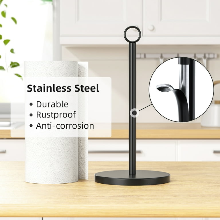 niffgaff Black Paper Towel Holder, Durable Countertop Organizer
