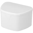 thumbnail image 1 of Estuche portátil para dentaduras postizas, con tapa abatible y cierre a presión, para guardar protectores bucales y retenedores dentales de ortodoncia (blanco), 1 of 6