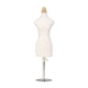 thumbnail image 1 of Mini maniquí de costura en miniatura para exhibición de vestidos, torso completo con forma redonda L y Plata, 1 of 9