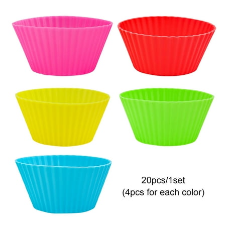 

20pcs Round Kitchen Supplies Easy Clean Cake Tools DIY Baking Cup Soft Silicone