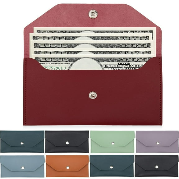 Dalrosia Money Cash Envelopes Bag, Pletpet PU Leather Cash Money Pouch Cash Wallet Envelope Reusable Budget Envelope for Spring Festival Wedding Birthday Graduation Holidays