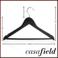 thumbnail image 5 of Casafield 10 Wooden Suit Hangers, Black - Non-Slip Pant Bar & Swivel Hook, 5 of 7