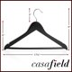thumbnail image 5 of Perchas de madera para trajes Casafield 20, color negro - Barra antideslizante para pantalones y gancho giratorio, 5 of 7
