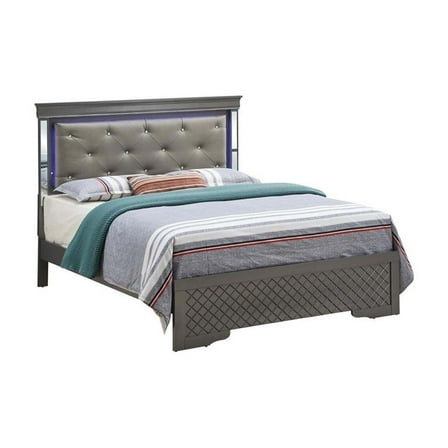 Glory Furniture Verona King Size Bed in Charcoal