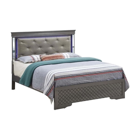 Glory Furniture Verona King Size Bed in Charcoal