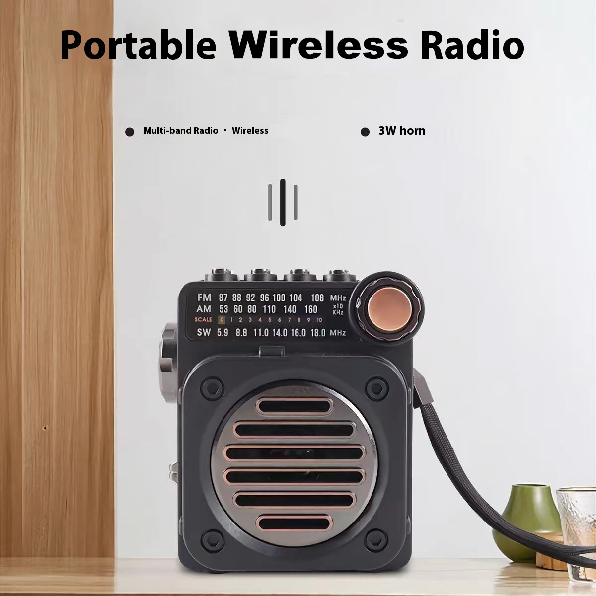 Imego Mini Portable Radio with Bluetooth 5.0 and LED Flashlight photo 3