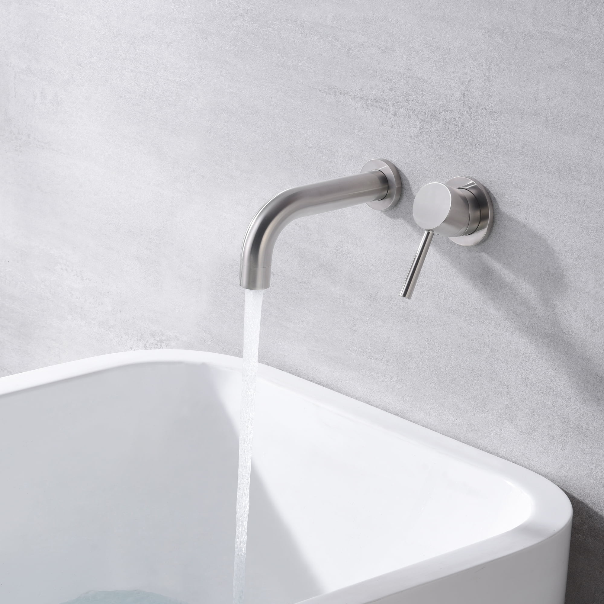 SUMERAIN Tub Faucet Wall Mount Bathtub Faucet, Brushed Nickel with Valve