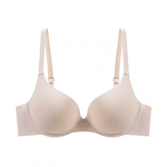 AHTJRT Supportive Bras for Women Underwire Seamless Full Coverage Bralettes with Adjusatble Spaghetti Straps Stretch Everyday Lingerie Bras Beige 42