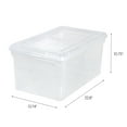 thumbnail image 6 of IRIS USA File Box File Organizer Plastic File Box w/ Hinged Latching Lid for Letter/Legal File, BPA-Free Plastic Storage Bin Tote Organizer, Stackable and Nestable, Clear 44 Qt. 5Pack, 6 of 6