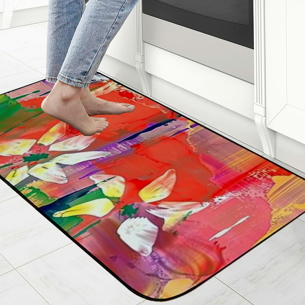 Qinduosi Decorative Door Mat, Door Mat with Non-Slip Rubber Backing, Easy Cleaning, Traps Dirt, Rug for Entry, Patio, Garage - Watercolour Watercolor Painting Paint Ink Blend  19.68*47.24 in