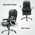 Executive Office Chair with Swivel Wheels, PU Leather Office