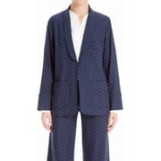 Max Studio London Womens Jacquard One Button Blazer Jacket, Blue, Medium