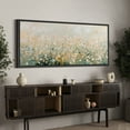 thumbnail image 3 of Large Framed Canvas Print Soft Neutrals Floral FieldWall Art Decorative Ready to Hang Painting for Living room Bedroom 60x30 inches Black Frame, 3 of 9