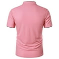 thumbnail image 4 of JTieacloth Large T Shirts for Men European Solid Color Stand Up Collar Button Men Casual Loose Comfortable Foreign Trade Business Short Sleeved Top, 4 of 4