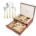 thumbnail image 1 of Italian Collection 'Antique Greek' 72-pc Premium Silverware Flatware Serving Set, 1 of 4